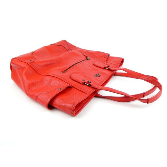 Coach Orange Leather Tote Bag F34039 - Picture 4 of 16